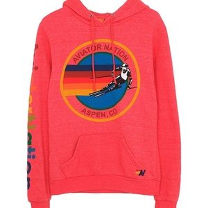 Aviator nation red logo hoodie